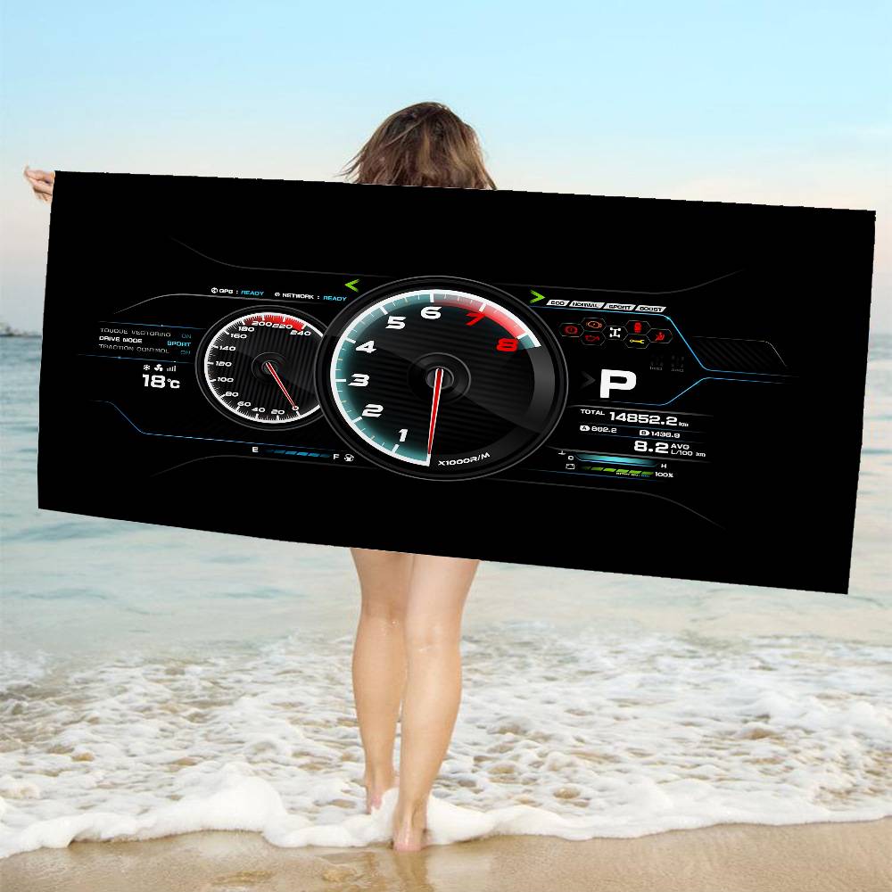 Car Racing Dashboard Area Bath Towel Microfiber Soft Water Absorbing Breathable For Girl Kids Decorative Cartoon Beach Towel