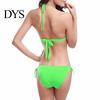 Body Contour Swimwear Women's 2 Piece Bikini Set Triangle Push Up Halter Top And Low Rise Tie String Thong Swimsuit Summer Beach Sexy Bathing