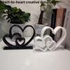Heart-to-Heart Statue - Black & White Love Ornament, Desk & Bookshelf Decor, Valentine’s Gift, Home Decoration