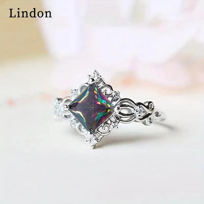 Lindon Classic Copper Alloy Zircon Ring Ladies Jewelry Wedding Promise Party Gift