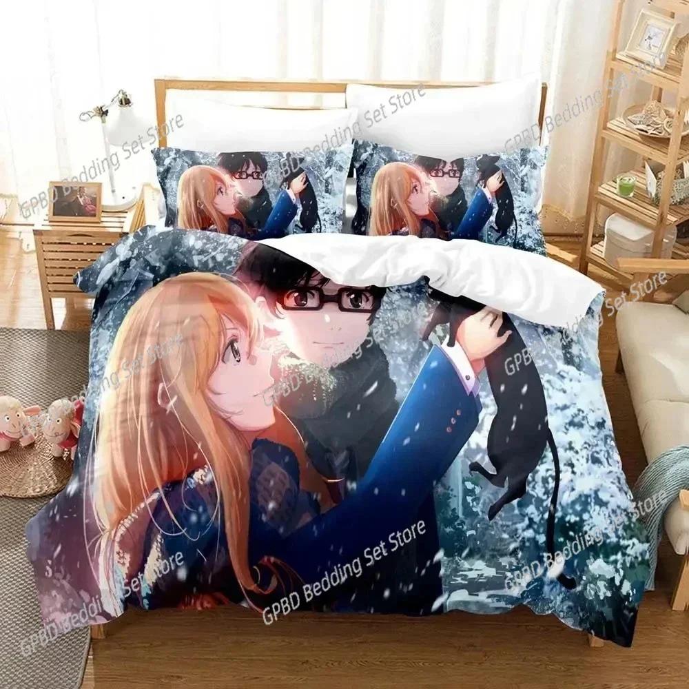 Anime Your Lie in April 3D NEW Duvet Cover Pillowcase Bedding Set Adult Boy Girl Bedroom Decoration Children Single Double Large