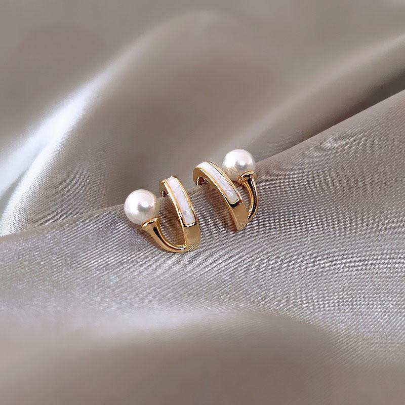 Minimal Design Metal Beans Stud Earrings For Cute Girls New Fashion Jewelry Party Simple Accessories For Womens