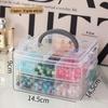 Transparent Portable Beaded Storage Box: Multifunctional Compartment for DIY Jewelry and Bracelet Accessories