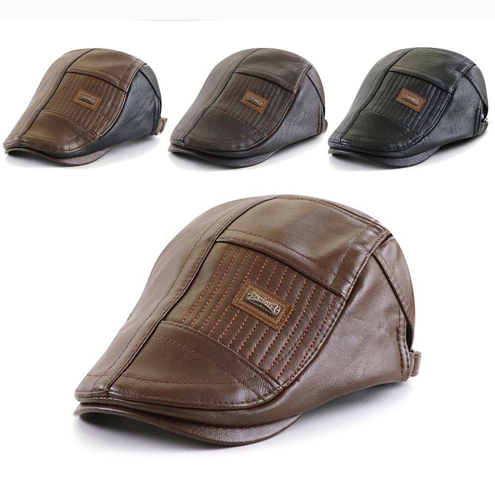 

Остроконечная кепка плюс бархатные уличные солнцезащитные шапки среднего возраста пожилые люди из искусственной кожи весна осенний берет