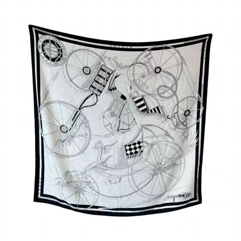 NINA SOLOR Silk Wool Square Scarf