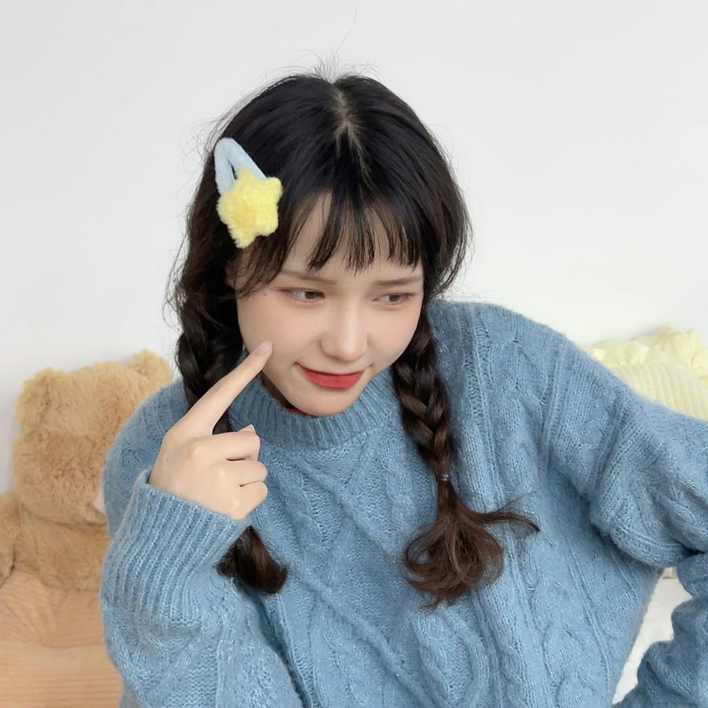 New Sweet Plush Hairpin Women Cute Star Shape Hair Clips Large Side Broken Bangs Bb Clip Fashion Girls Hair Accessories