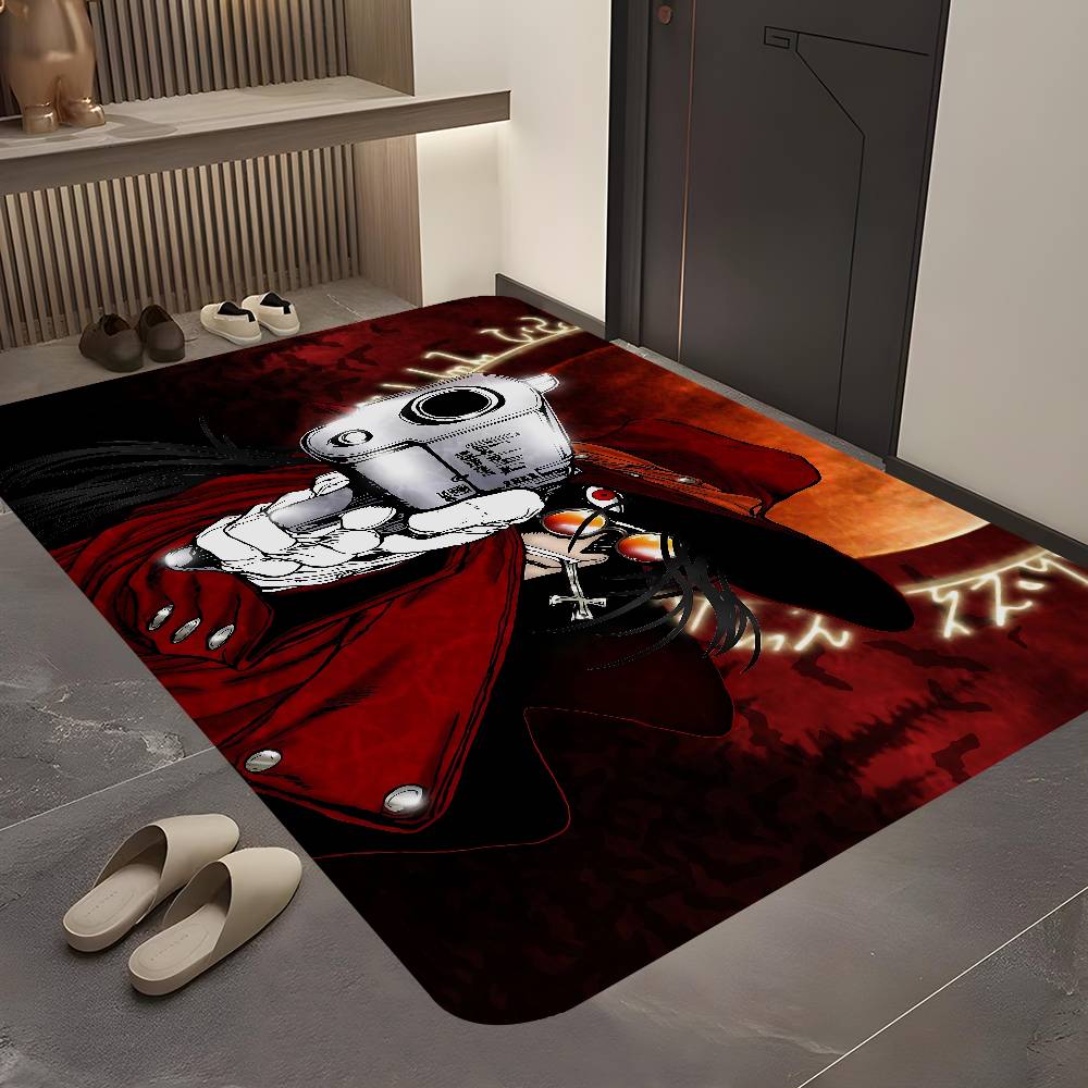 Anime H-Hellsing Bathroom Mat Kids Room Bedroom Decoration Balcony Anti-Slip Doormat Living Room Bedside Area Rugs