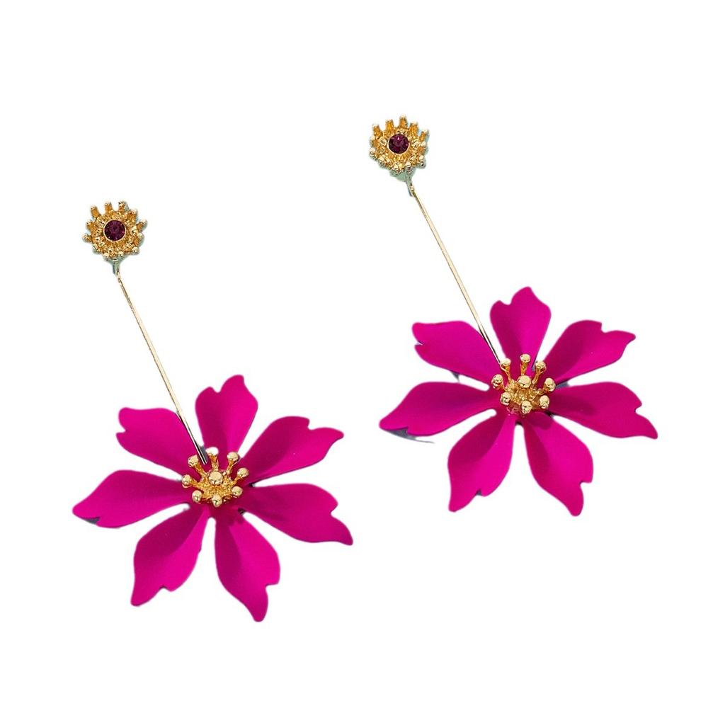 Fashionable Long Flower Earrings