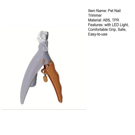 LED Pet Nail Trimmer Lighted Pet Nail Clippers with Magnifying Glass Curved Half-Moon Clippers Pet Claw Trimmer for Cats Dogs