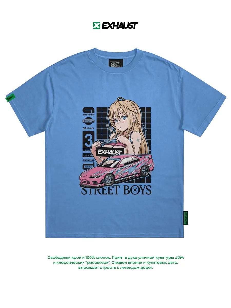 Oversized STREET BOYS print cotton T-shirt 2XL