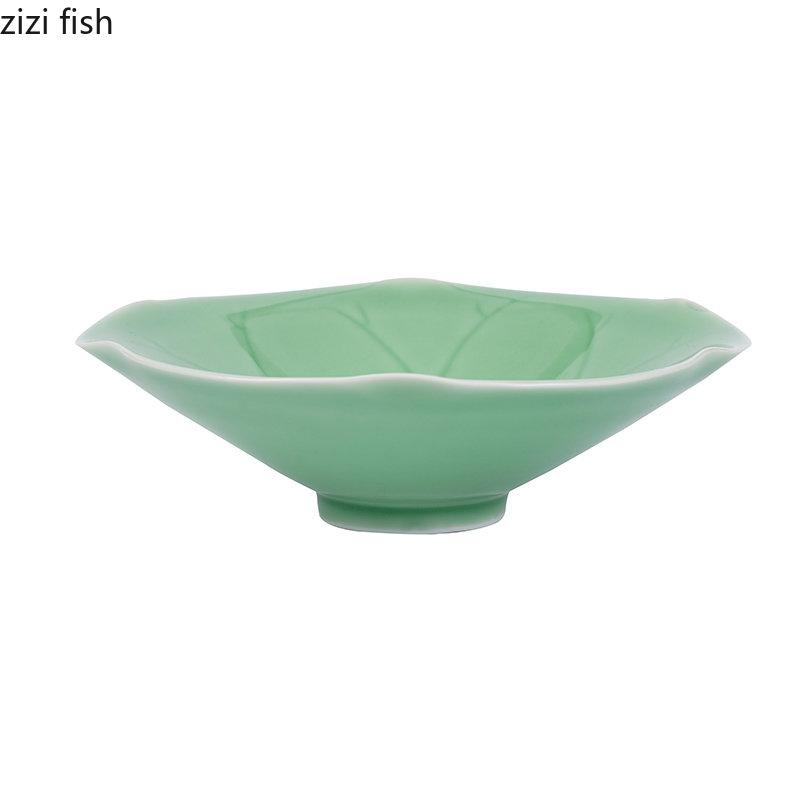 Keramický jídelní talíř s lotosovým listem Talíř na západní jídlo Polévkové talíře Mísa na ovocný salát Mísa na nudle Dezertní misky Servírovací talíře Nádobí