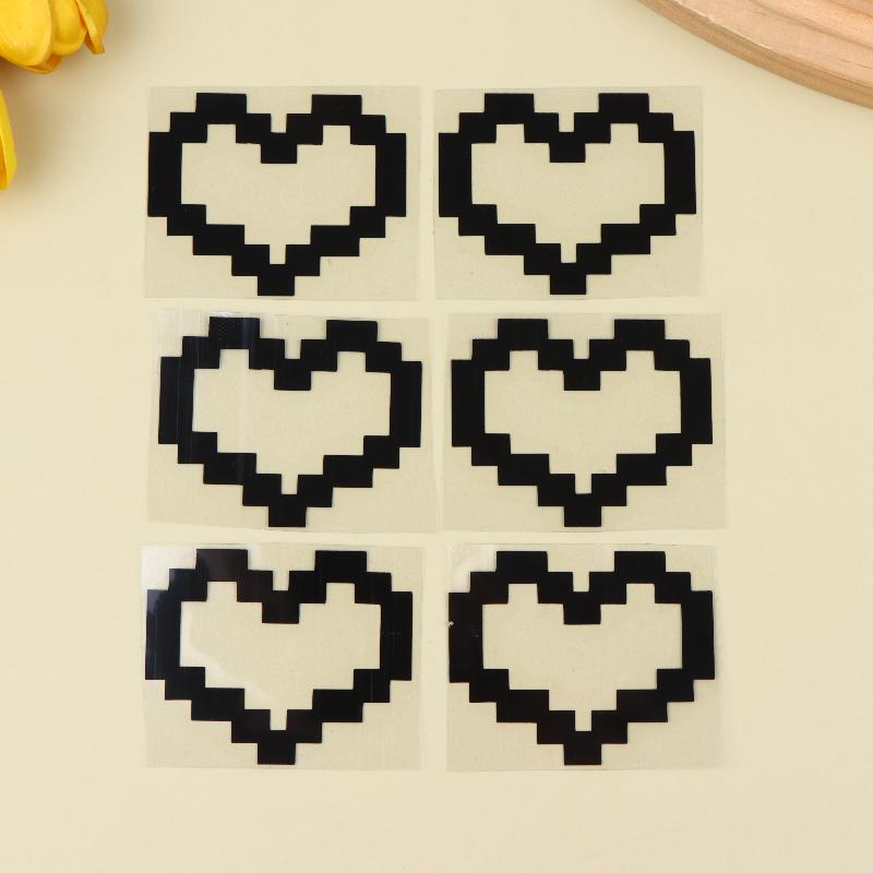 6Pcs Mosaic Heart-shaped Pixel Heart-shaped Car Window Decoration Waterproof Headlight And Taillight Decoration Stickers 6pcs чёрный