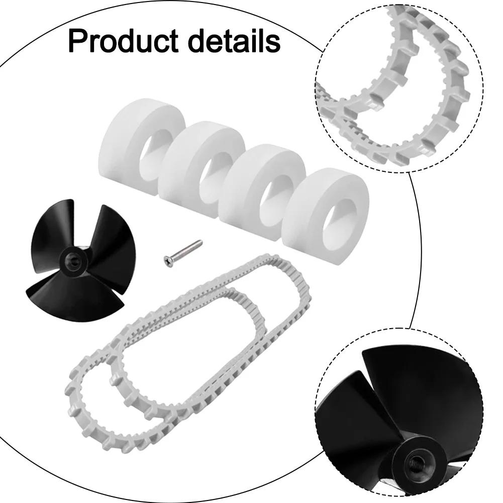 Climbing Wheels Set White, Black Pool Cleaner Impeller Plastic And Rubber Construction 7-piece Set Pool Robot Repair