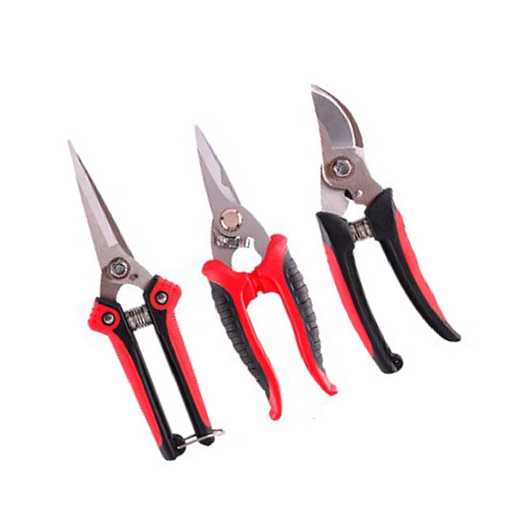 3pcs Gardening Pruning Shears Professional Garden Hand Scissors with Stainless Steel Blades for Pruning Trimming