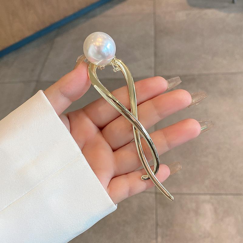 

Модная заколка для волос с жемчугом для женщин и девочек, элегантная минималистская заколка для волос, заколка для волос, аксессуары для волос в виде хвостика, Heawear