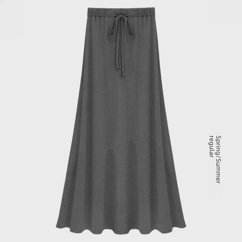 

Женская модальная юбка А-силуэта на бретелях - облегающая, летняя, большого размера 4XL