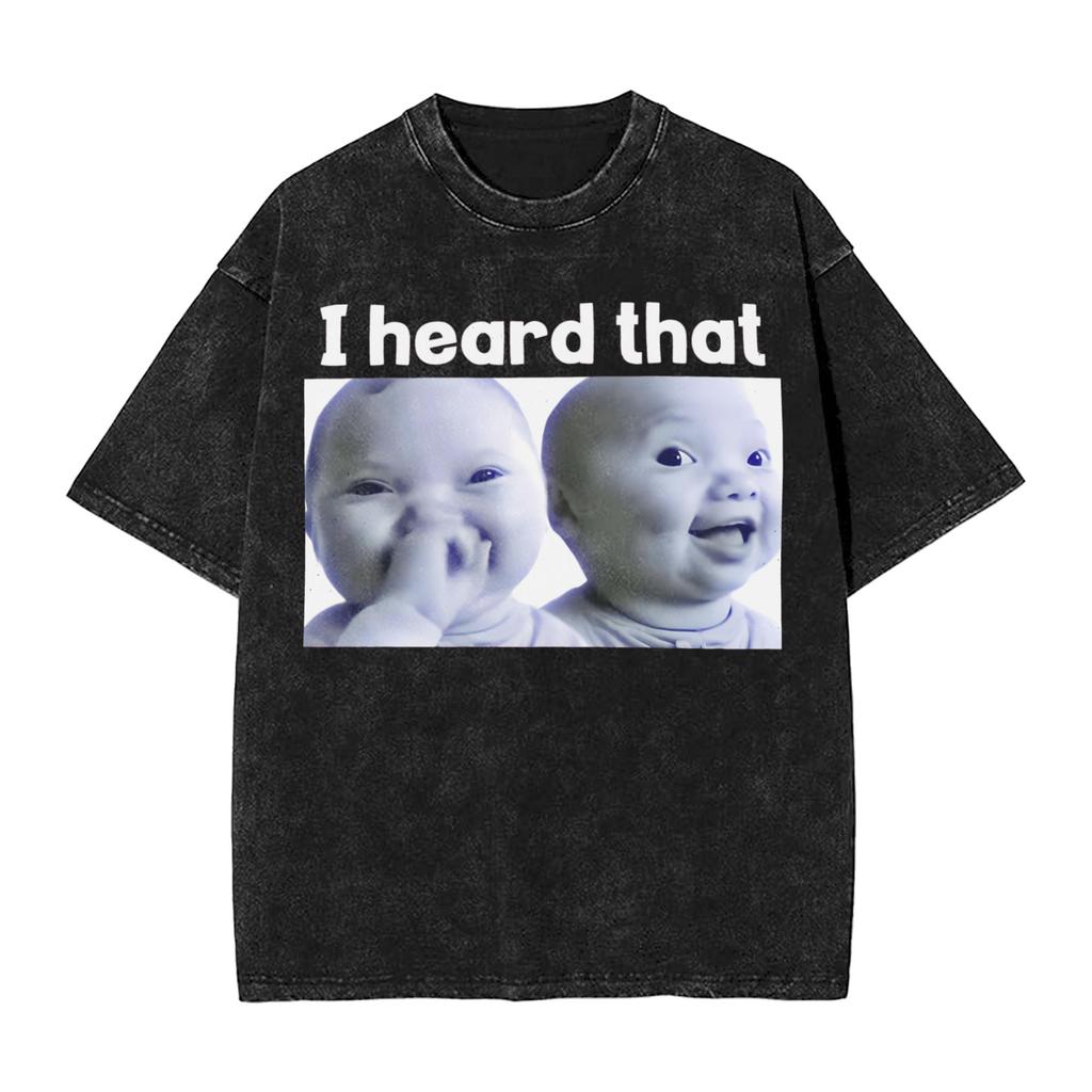 AI Niche Baby Holding Laugh Washed T Shirt Streetwear Hip Hop Fashion TShirt  Tees for Unisex Women Cotton Oversize
