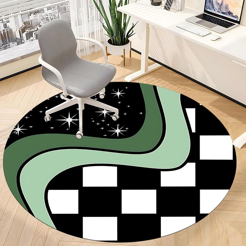 1pc Galaxy Waves Office Round Area Rug,  Mat Suitable For Office, Under Office Chairs Bedroom Living Room Home Decor, Room Deco