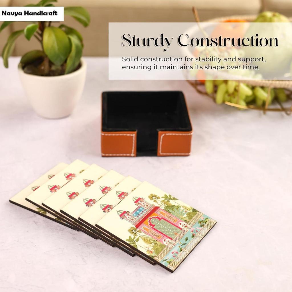 Leather Coasters - Tea Coaster - Dining Table Decor Accessories - Coster Set For Dining Table For Hot Pots