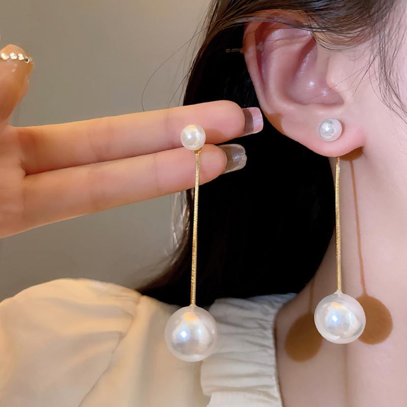 Nádherné imitované perlové náušnice Módní dlouhé náušnice pro dámskou párty svatbu Dámské šperky dárek