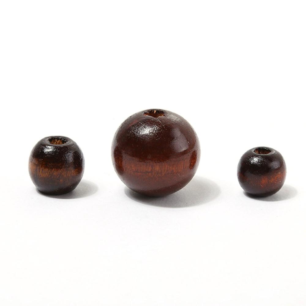 Brown Natural Wooden Beads  4/6/8/10/12/14/16/18/20M Eco-Friendly Wood Round Loose Beads for Jewelry Makeing