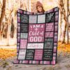 1pc Christian Quotes Blanket for Sofa Bed Soft and Light Bedding Ideal for Picnics, All-Season Christmas Outdoor Decor Accessories-c0803017