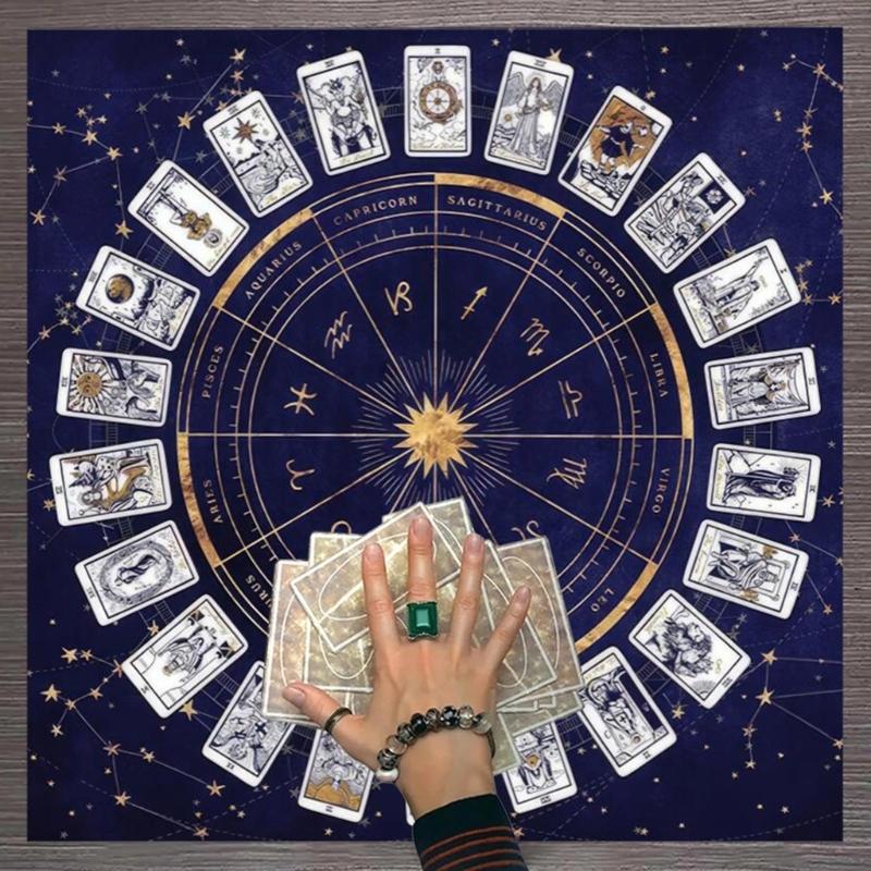 Square Flannelette Tarot Altar Cloth Board Game Pad Astrological Oracles Pad Table Cover Card Mat Divinations Tablecloth