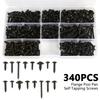 340/500pcs Pan Cross Head M3/M4/M3.5/M4.8 Self Tapping Screw Set Assortment Kit Black Furniture Carbon Steel
