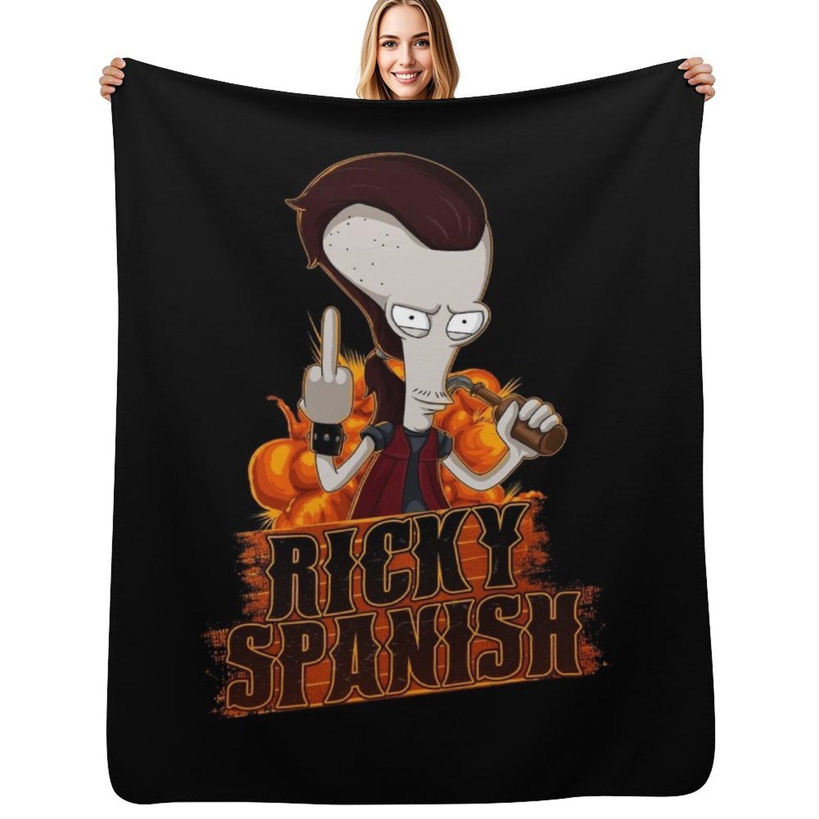 Ricky Spanish Throw Blanket Warm Plush Fuzzy Blanket for Living Room Size: 75*100cm, Weight: 230 GSM