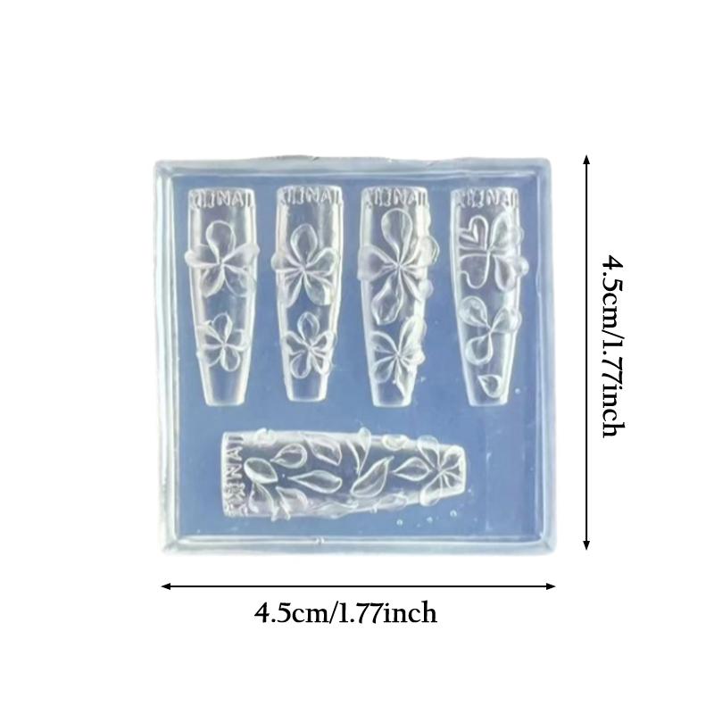 

3D Silicone Nail Carving Mold Demon Flower Design Nail Art Decoration Transparent Manicure Template