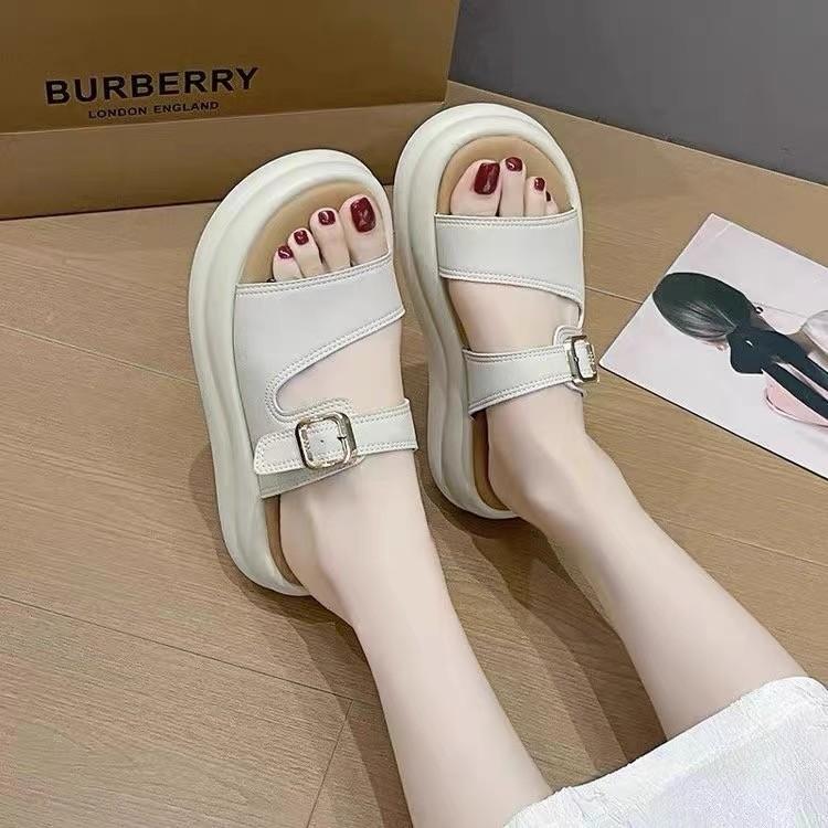 

Non-slip thick-soled high-value slippers, super design sense in summer, high-end casual muffin bottom going out slippers 35