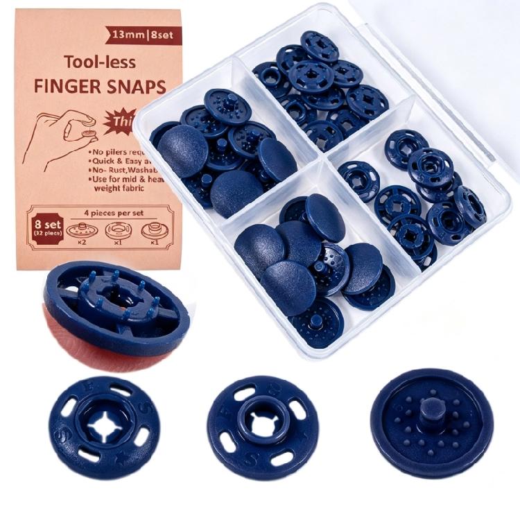 Open-and-Close Fabric Connectors, Four-Part ABS Plastic Garment Fasteners Clasps with Integrated Prongs for Alterations and Repairs