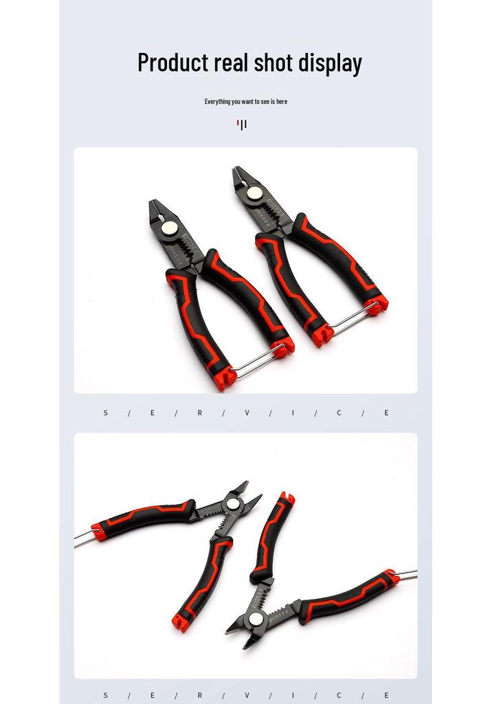 Multi-Functional Angled Wire Stripper & Cutter Pliers for Electricians