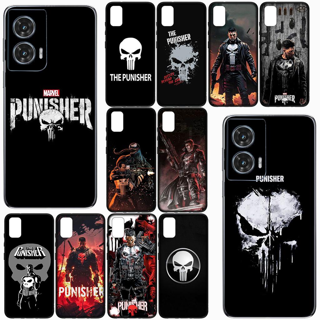 Cover for Motorola Moto Edge 50 30 One Fusion 40 neo Ultra Pro 20 Lite G50 G85 G84 E15 E14 Phone Case The Marvel Punisher Skull