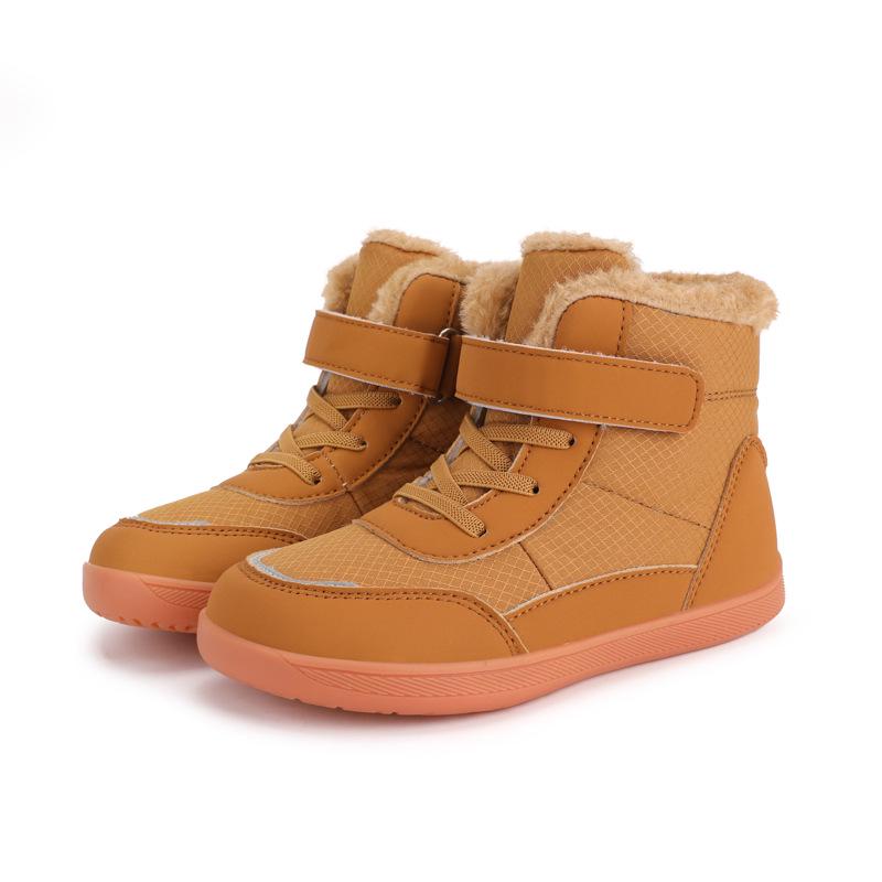 Children's Winter Waterproof Non-Slip Cotton Snow Shoes – Warm Velvet Lined Outdoor Footwear for Boys and Girls.