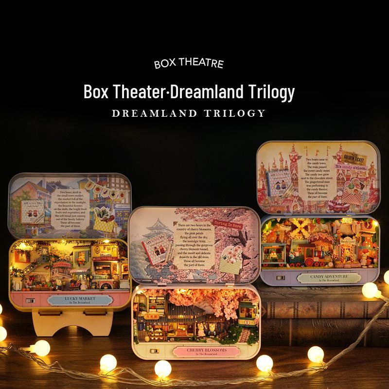 DIY Dollhouse Dream Mirror Theater – Handmade Assembly Model House, Creative Birthday Gift for Girls