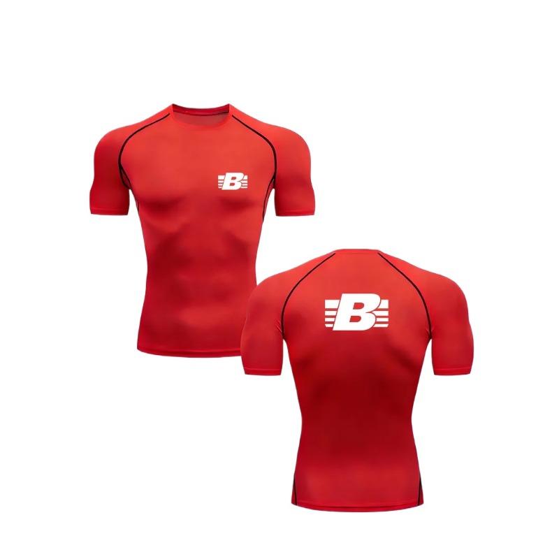 Men's Compression Running T-shirt Fitness Gym Tight Shirt Sleeve Sport Training Sportswear Sweat-Resistant Fashion Jogging High-Elasticity Tops