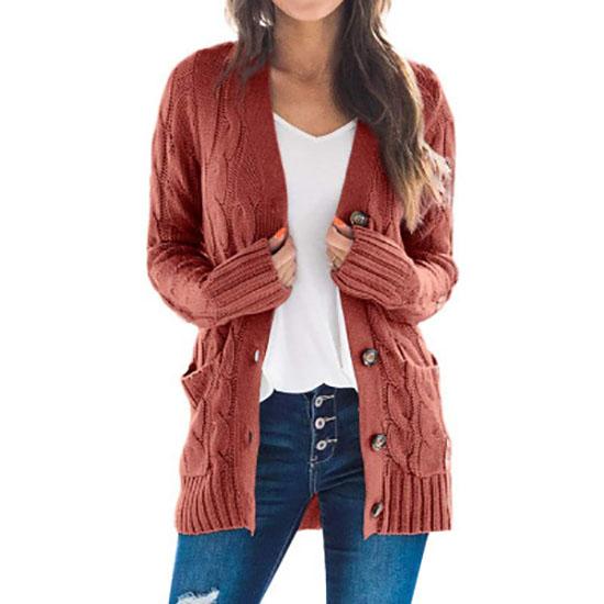 Damen Mittelanger Pullover Strickjacke Kapuzenjacke Modische Kleidung Aus Europa Und Amerika Lager Verfügbar