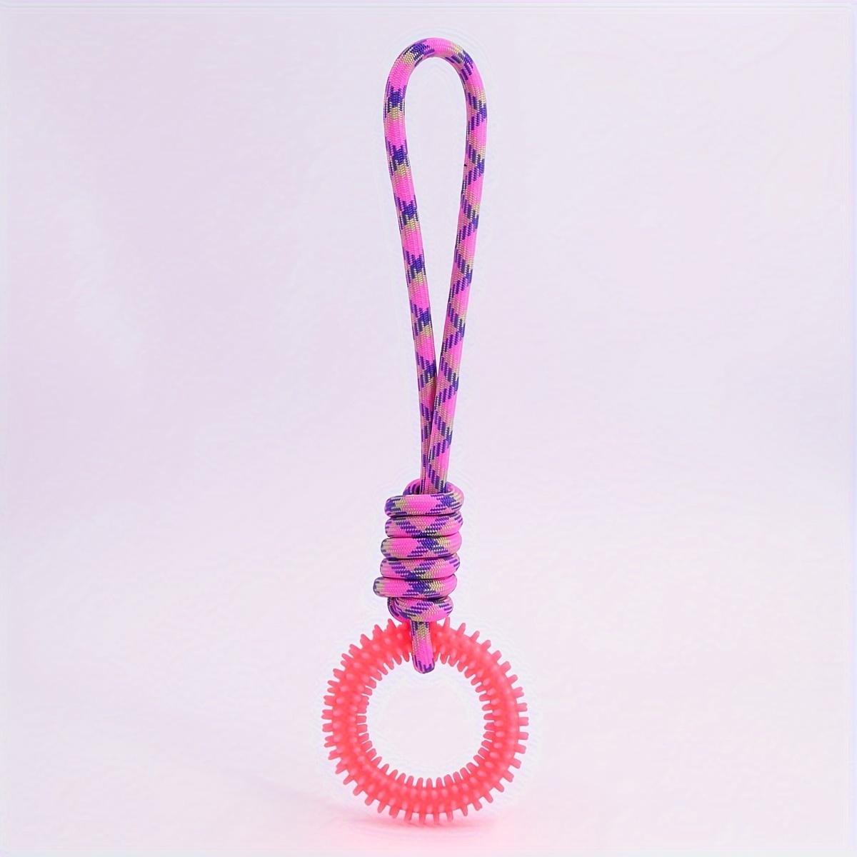 

1 шт., декоративный мяч для собак с веревкой и кругом, с ручкой, для скрежета зубов, чистки зубов, устойчивый к жеванию, интерактивная игрушка для домашних животных розы красного