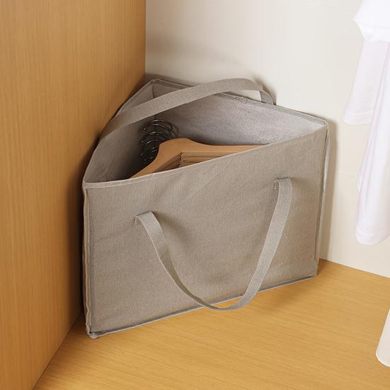 Clothes Hanger Caddy Triangular Storage Bag with Handles Base Plate Wardrobe Clothes Hanger Organizer for Bedroom Cloakroom Laundry Room Storage