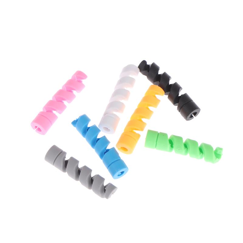 50Pcs Data Cable Wired Earphone Silicone Protective Case Mobile Phone Charging Cable Earphone Cable Spiral Protector