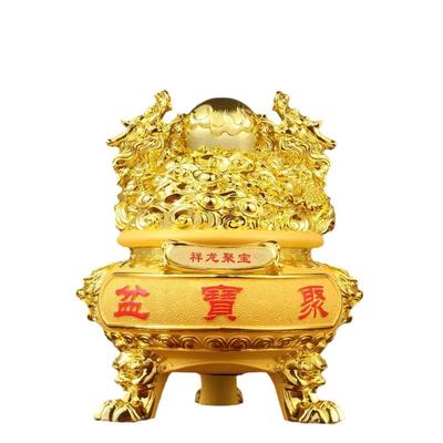 Resin Treasure Bowl Deposit Pot Living Room Office Yuanbao Sculpture Crafts Home Decor Housewarming Gift Feng Shui Accessories