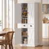 High Kitchen Buffet, 4 Doors, Drawer, 62 x 38 x 173 cm, White