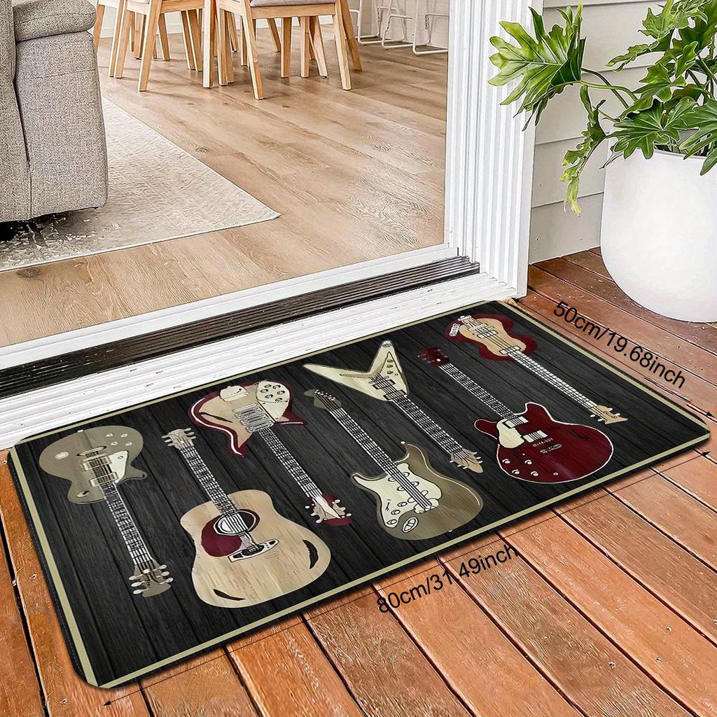 1/2pcs Musical Instrument Guitar Carpet Living Room Carpet Corridor Porch Carpet Kitchen Anti-Slip Home Decoration Carpet