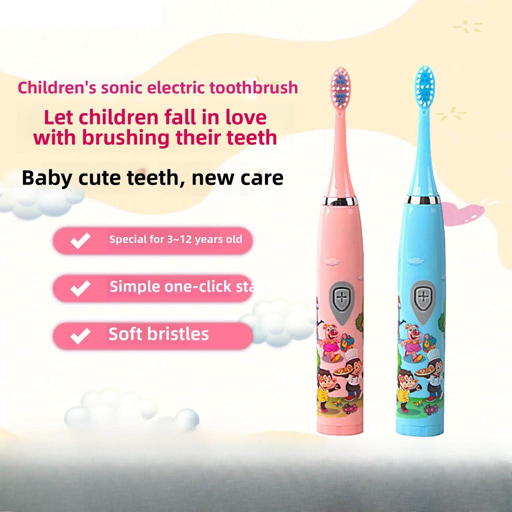Children's Electric Toothbrush, Soft-bristled Electric Toothbrush, Battery Model, One-click Start Weston Electric Toothbrush