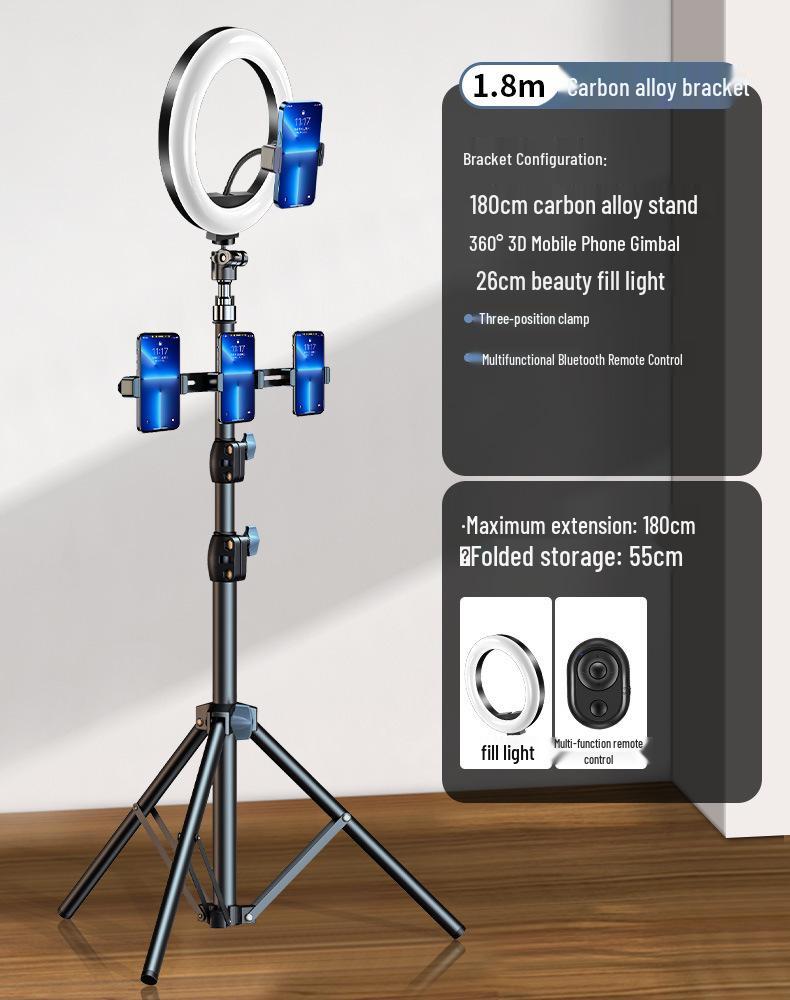 Dual-Phone Multifunctional Selfie Stick & Tripod for Live Streaming