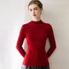 Women's Cross-border Striped Cashmere Knit Slim-fit Sweater, Half-high Neck