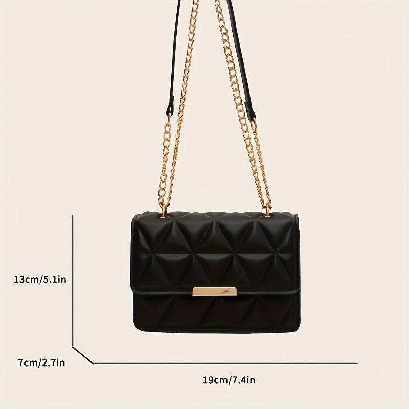 Modische Ketten-Umhängetasche für Damen, Schicke kleine quadratische Tasche für Damen, Luxuriöse gesteppte Handtasche für den täglichen Gebrauch, Einkaufen, Partys.
