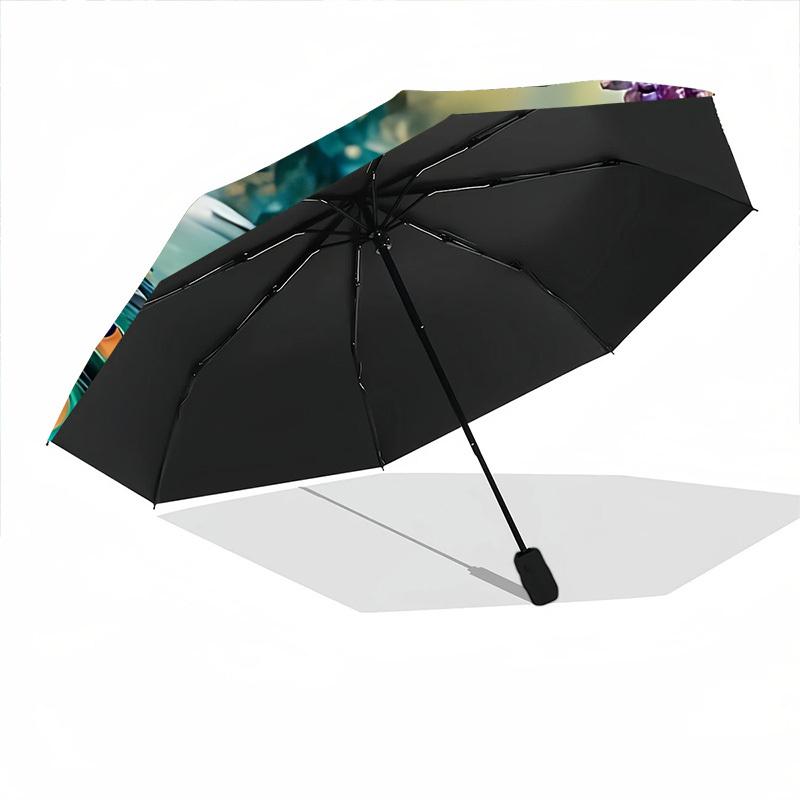 1PC Peacock Decor Automatic Open/close, All-Season Portable Folding Umbrella for Women & Men Yy250919134