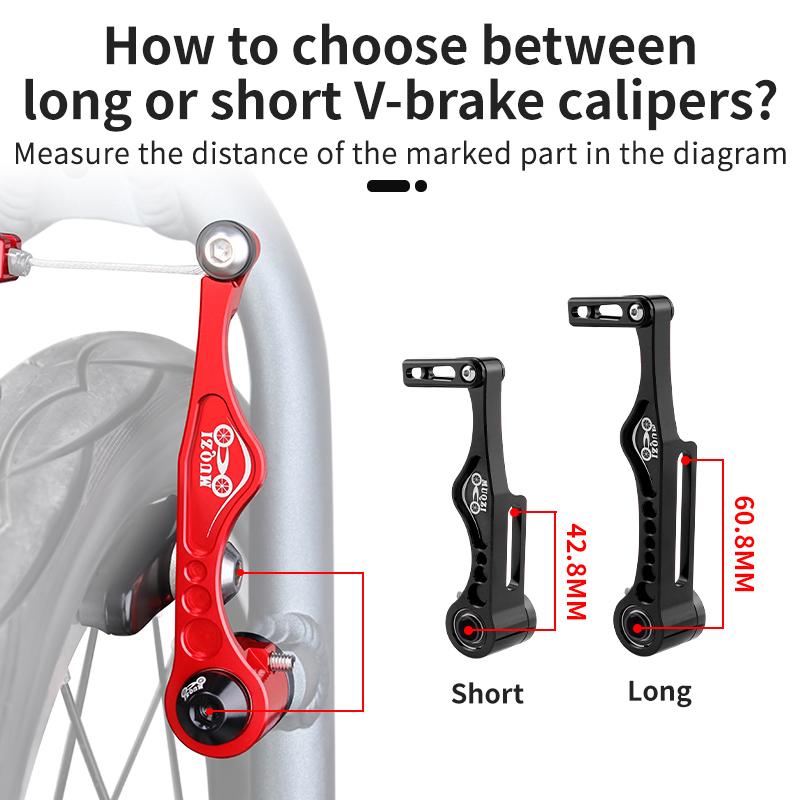 MUQZI V-Brake Bremssattel Aluminiumlegierung Kurzer Langer Arm Mountainbike Vorne Hinten V-Brakes Bremssattel für Faltrad Rennrad